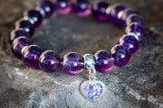 amethyst bracelet with cremation charm